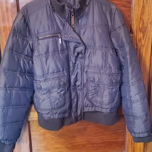 Women's puffy bomber coat